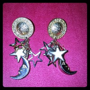 ✨HP✨ Sun moon stars dangle pierced earrings gold